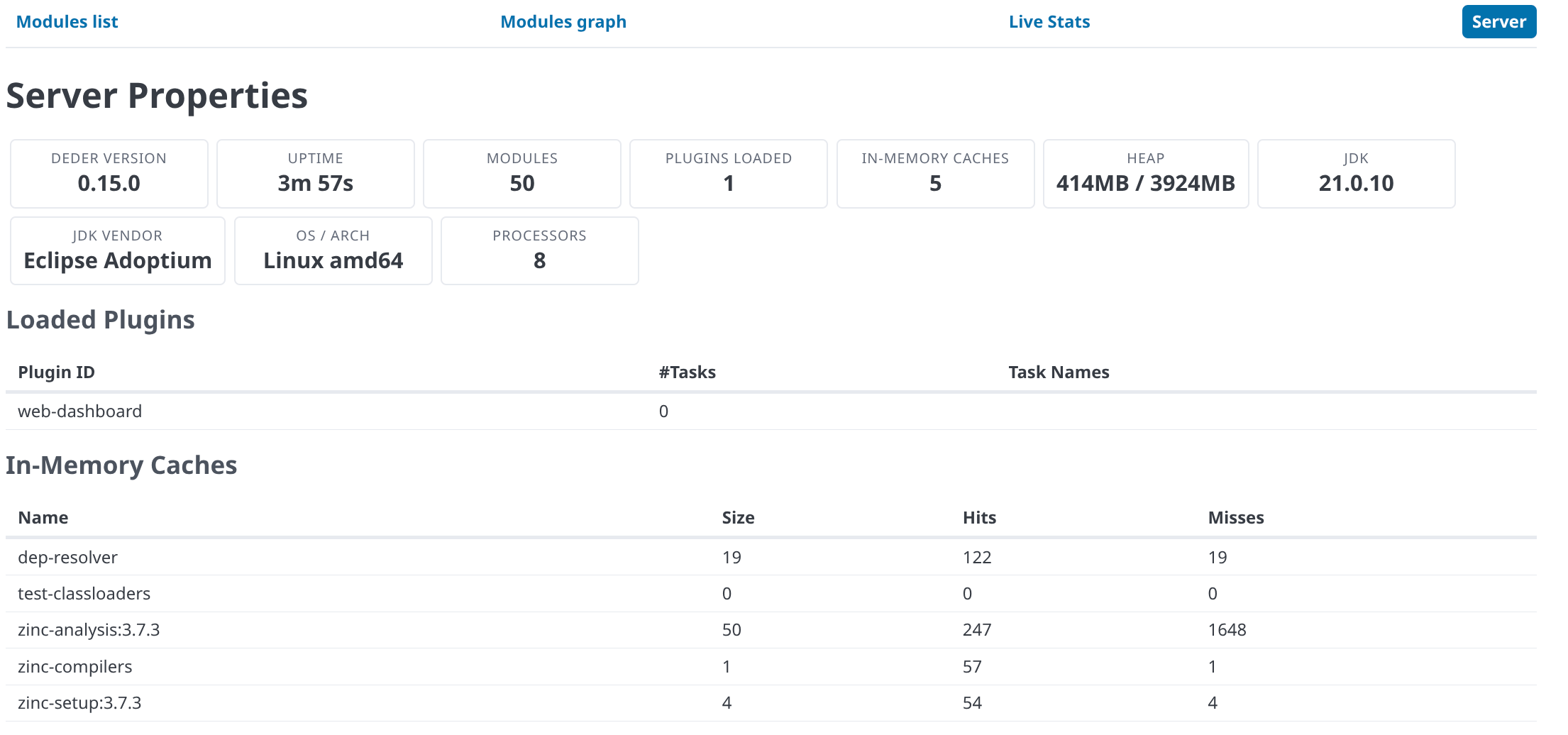 Server info